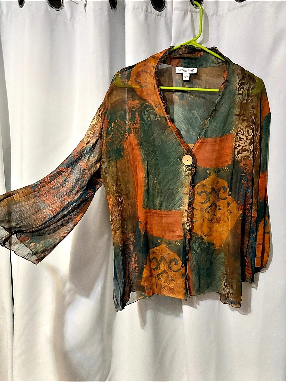 Coldwater Creek Abstract Silk Blouse Size Medium Like New